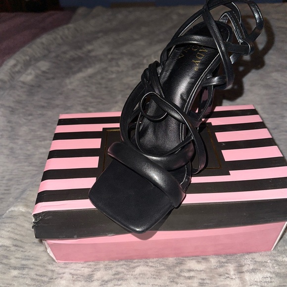 Dolls Kill Shoes Dolls Kill Black Give The Grace Wrap Heels Poshmark